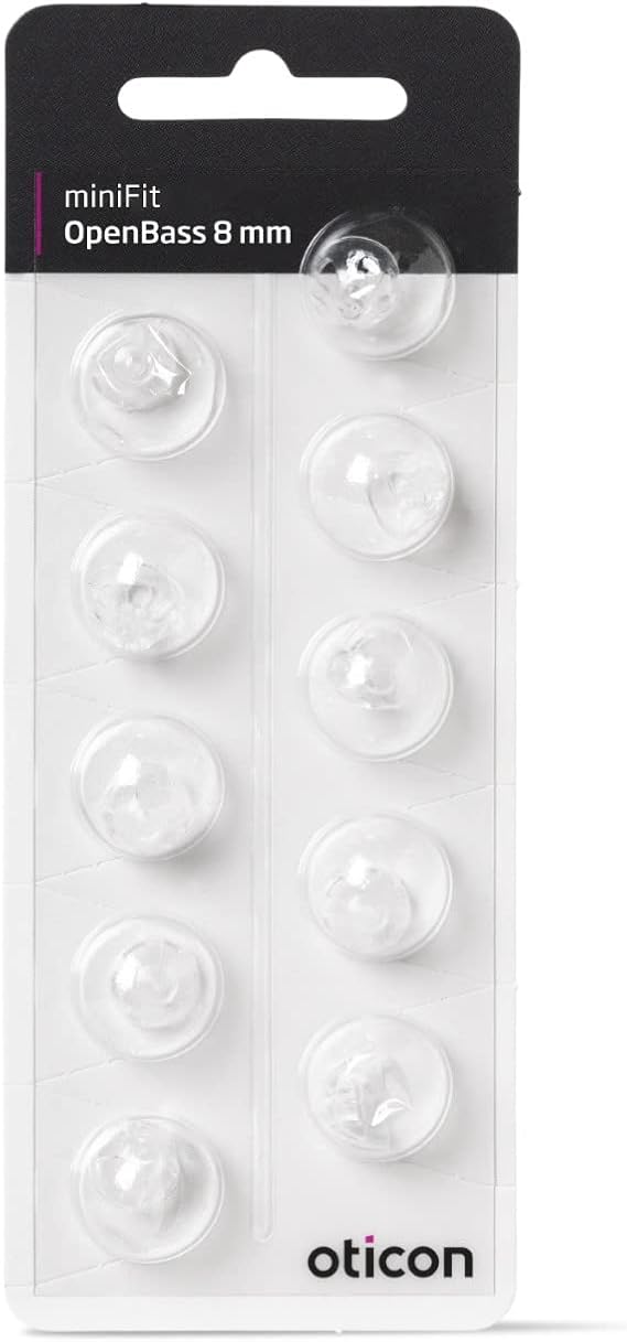 New - Oticon Open Bass miniFit Domes 8mm 10.0 Count