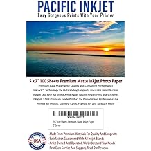 (5-x-7-inch) Professional Quality Acid-Free Bright White Matte Inkjet Artist Paper 100-Sheets 230gsm 12mil | A Fine Art Inkjet Coated Cardstock-like Paper For All Inkjet Brands