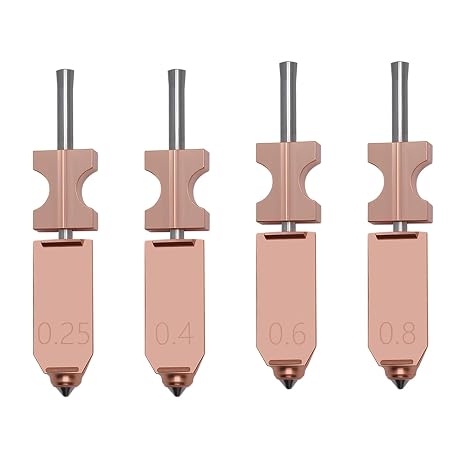 4PCS Upgrade AD5X Nozzles, 0.25/0.4/06./0.8mm Quick-Detachable Nozzle Hot End Integrated Copper Heater Block Throat Tube Stainless Steel Nozzle Kit for Flashforge AD5X 3D Printer Accessories