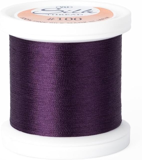 YLI Threads Silk Thread 100 wt Fine Japanese Silk for Applique, EPP, and Quilting - Amethyst