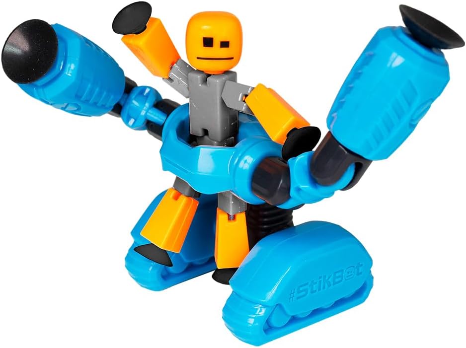 Zing Stikbot Megabots - Blue Avalanche Stikbot Poseable Collectible Stop Motion Action Figures and Mega Vehicles