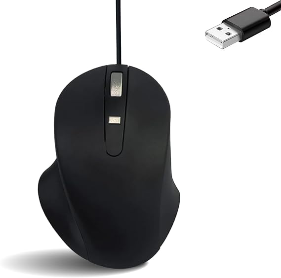 Matias Wired USB-A PBT Premium Computer Mouse, Proven Performance, Ergonomic Mouse, Left Right Hand Use, Home and Office Use, Compatible for PC MacBook, Chromebook, Laptop, Desktop - (Black)