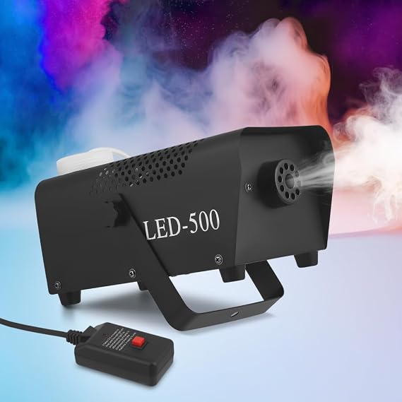 Fog Machine, 500W Smoke Machine with Wireless Remote Control & Automatic Spray Function, Mini Fog Smoke Machine for Halloween Christmas Party Wedding DJ Performance Stage Show (No Light)