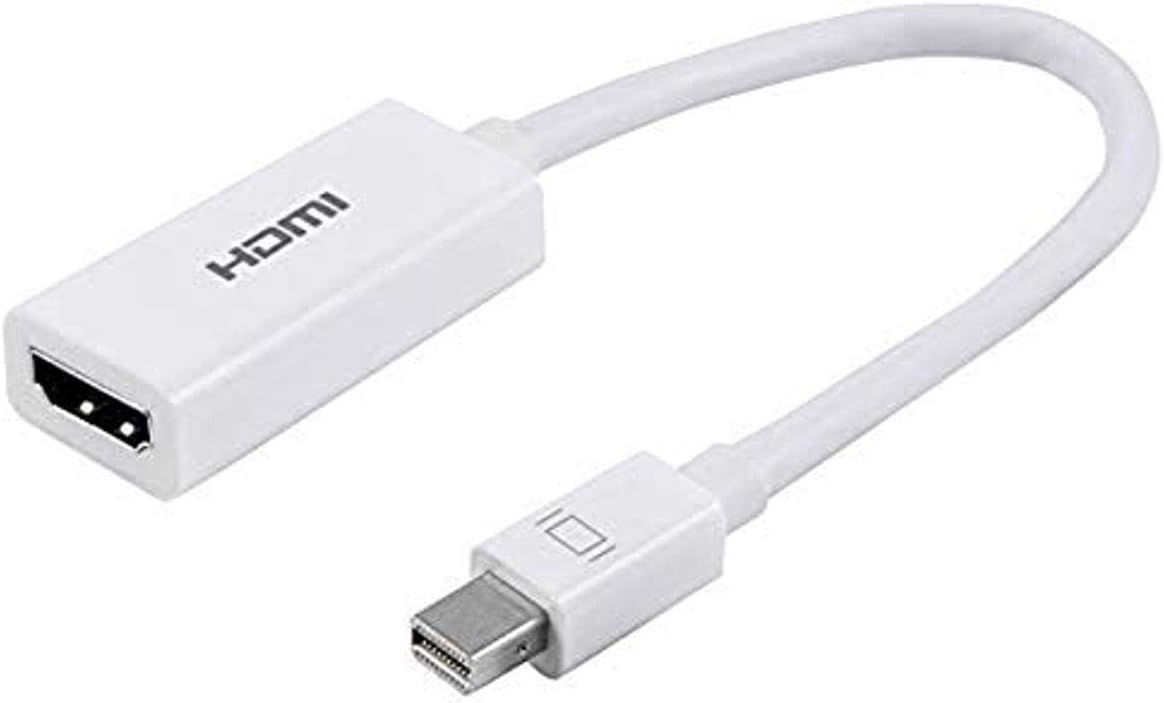 Philips Mini DisplayPort to HDMI Adapter, Unidirectional, Audio and Video, Full HD 1080p, 4K Ultra HD, Slim Compact Portable Design, White Cable, for All Brands, SWV9200F27