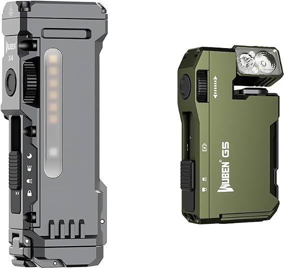 WUBEN G5 Rechargeable EDC Flashlight Bundle X4 EDC Flat Flashlight with RGB Light
