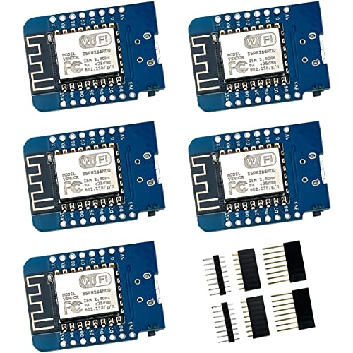 5Pcs D1 Mini NodeMcu ESP8266 ESP-12F WiFi Module Development Board Compatible with ArduinoWeMos D1 Mini