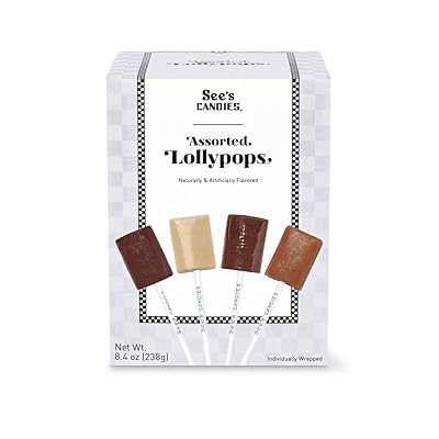 Sees Candies 8.4 oz Assorted Lollypops, Classic Flavors - Vanilla, Butterscotch, Chocolate, Coffee