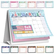 Small Desk Calendar 2026-18-Month 2026 Desk Calendar Small for Home, Office & Classroom, Standing Flip Desks Calendars 2026-2027, Teacher Appreciation Gifts, Graduation Gifts