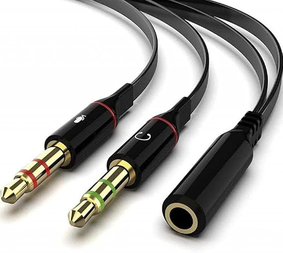 SANEC Tek Girişli Kulaklığı Bilgisayara Bağlama, Kulaklık ve Mikrofon Ayırıcı, 1 Dişi 2 Ekek 3.5mm Jak Mikrofonlu Kulaklık Ayırıcı, Çevirici