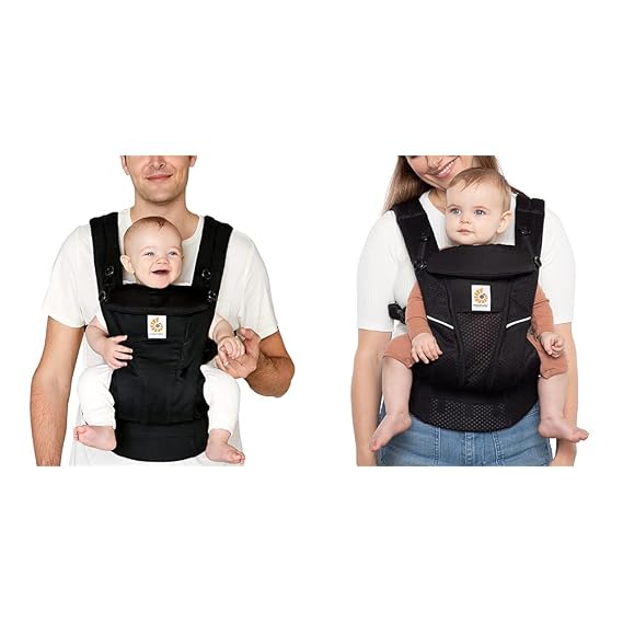 Ergobaby Omni Dream & Breeze Baby Carriers Bundle with Enhanced Lumbar Support, 4 Carry Positions, Newborn to Toddler (7-45 lb)