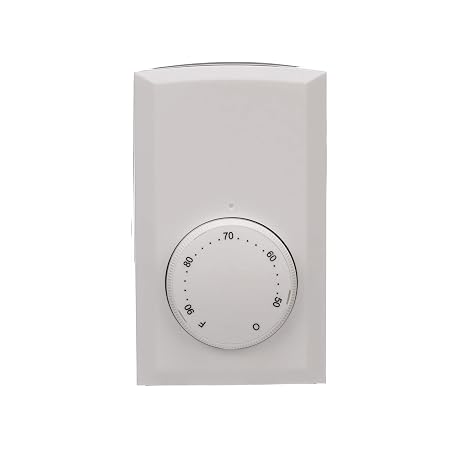 Cadet T5 Series Mechanical Wall Thermostats Double Pole Non-Programmable (Model: T522-W, Part: 72866), 22 Amp, 120/240 or 208 Volt, White