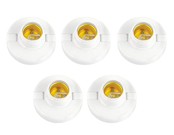 WOIWO 5PCS Popular Lamp Holder E27 Round Plastic Base Screw Bulb Holder White E27 Base Lamp Holder