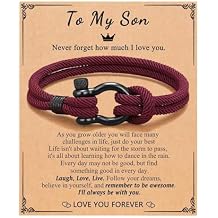 VIMIEW To My Son Grandson Nephew Bracelet Gifts Men's Inspirational Bracelet for Birthday Confirmation Graduation Back to School Christmas Gifts.