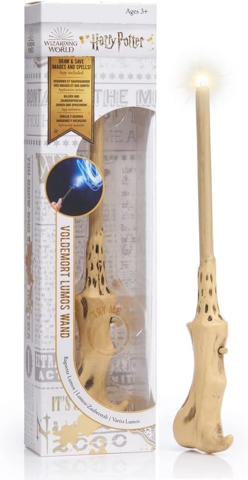 WOW! STUFF - Voldemort Lumos Wand 7 Inch Light up Harry Potter Official Wands and Wizarding World Gifts, Toys Collectables, Role Play or Dress-up Costume Accessory, Multicolor
