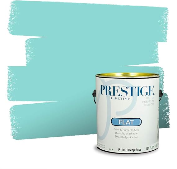 PRESTIGE Paints Interior Paint and Primer In One, 1-Gallon, Flat, Comparable Match of Valspar* Sea Wave*