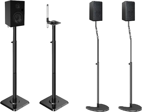 Mounting Dream Height Adjustable Speaker Stands for Satellite & Small Bookshelf Speakers, Set of 2 Flool Stands for Bose Polk JBL Sony Yamaha - 11 lbs Capacity