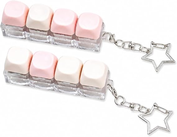 Mintcaps 2 Pack Keyboard Fidget Toy Keychain Compact Pocket Size