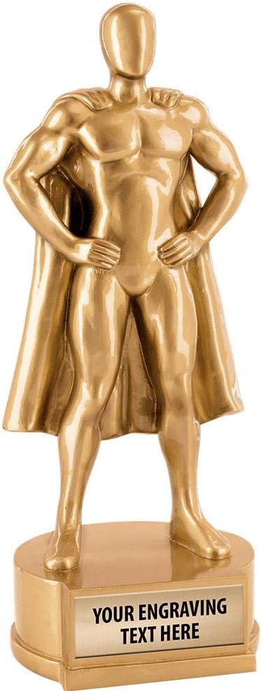 Crown Awards 7" Superhero Trophies, Custom Engraved Superhero Trophy Award Prime