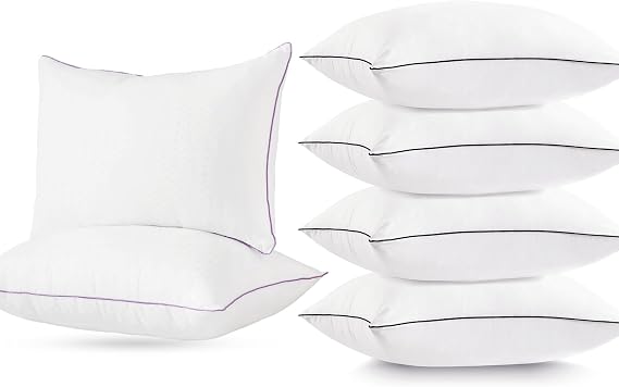 JOLLYVOGUE Pillows Queen Size Set of 2, Pillows King Size Set of 4, Cooling and Supportive Pillows with Super Soft Down Alternative Fill, Hotel Pillows for Side, Back,