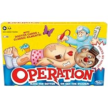 Hasbro Gaming Operation Electronic Board Game with Doctor Cards and Funny Ailments, Kids Games, 1+ Players, Funny Board Game for Children Ages 6+