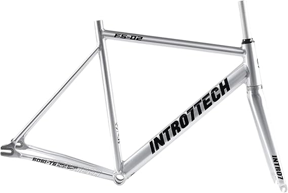 INTRO7 Fixed Gear Bike Frame and Fork Set Aluminum Alloy, 51/54/57cm Track Cycling Fixie Frameset