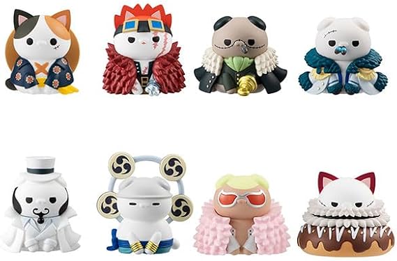 MegaHouse MEGA CAT PROJECT One Piece Nyan Peace Nyan! Luffy and the Enthusiast Edition, Box of 8