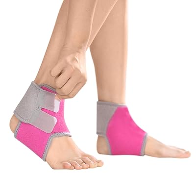 JIAHG Kids Ankle Support Breathable Ankle Brace Girls Boys Ankle Tendon Compression Brace Ankle Strap Neoprene Adjustable Sport Running Basketball Dancing Cycling Skating Ankle Brace Protector Guard