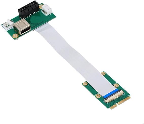 Mini PCI-E to PCI-E Express 1X Extension Cord Adapter Card with USB Riser Card