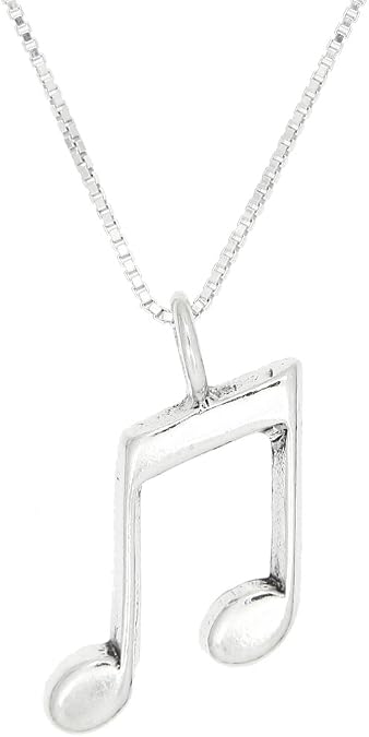 LGU Sterling Silver One Sided Eighth Note Necklace