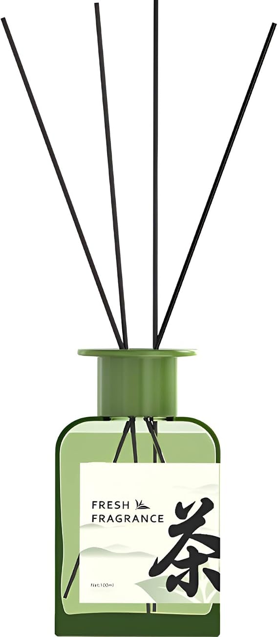 Reed Diffuser Set, 100ml(3.38oz) Long Lasting Home Fragrance Reed Diffusers, Aromatherapy Scented Oil Diffuser for Home, Bathroom, Office Decor, Includes 5 Sticks(Zen Tea)