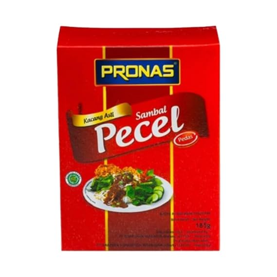 Pronas, Indonesian Instant Peanut Sauce, 185g, Sambal Pecel Pedas (Pack of 1)