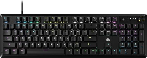 Corsair K70 Core RGB Mechanical Gaming Keyboard - Pre-Lubricated MLX Red Linear Switches - Sound Dampening - Media Control Dial - iCUE Compatible - QWERTY Design