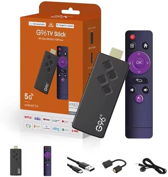 Android 13.0 TV Stick, 8K Ultra HD Streaming Device, Allwinner H313 Quad Core, 2GB RAM 16GB ROM, Dual-Band WiFi 2.4G/5G, Bluetooth 5.0, HDMI Media Player with IR Remote, Black