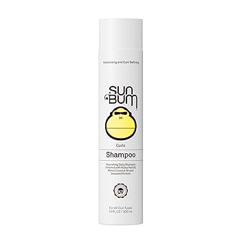 Sun Bum Curls Shampoo - Moisturizing Hair Treatment for Wavy and Curly Hair - Frizz Free Finish - Enrich with Coconut Oil and Seaweed Protein - UV Protecting - Vegan and Cruelty Free - 10 oz