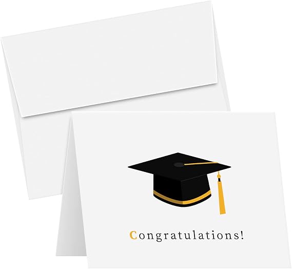 Congratulations! Graduation Greeting Cards and Envelopes Class of 2026 Graduates, Appreciation, Celebratory Congrats Fold Over Greetings | Blank Inside | 4.25 x 5.5 (A2 Size) | 25 per Pack