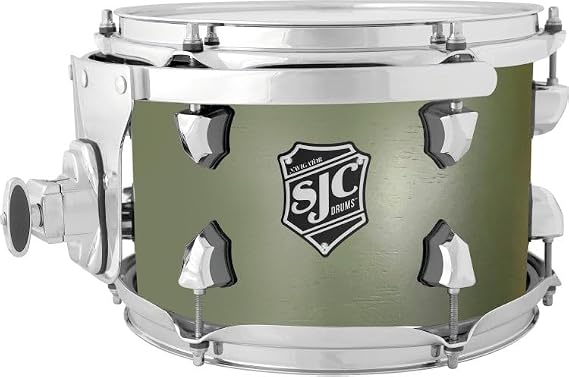 SJC Custom Drums Navigator Mounted Tom - 7 inches x 10 inches, Deep Olive Green