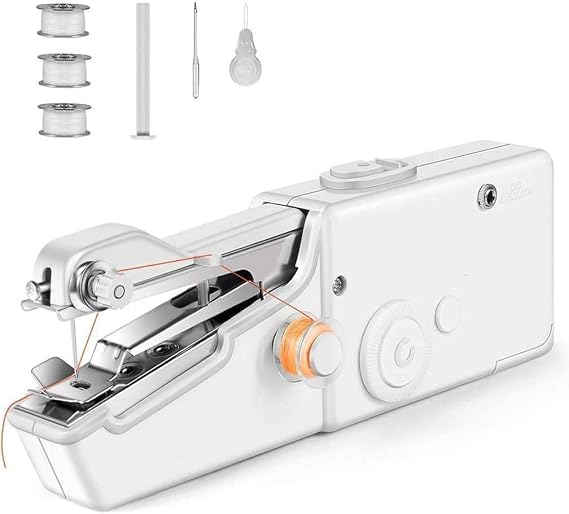 Handheld Sewing Machine, Mini Cordless Portable Electric Sewing Machine Quick Stitch Tool for Fabric, Clothing, or Kids Cloth Home Travel Use