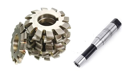 8 Gear milling Cutter HSS (M3 Pressure Angle 20 Hole 27mm, NO1 - NO 8 Gear Cutter) +with 27mm R8 Shank Milling Arbor Gear Mill Cutter Holder