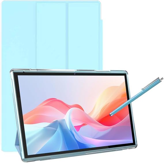 10 Inch Tablet With Tablet protective Case and Stylus, Android 15 Tablets, 8GB RAM 32GB ROM/1TB Expansion, 8H 6000mah Battery Wifi Bluetooth 10.1" IPS HD Touchscreen 2MP+8MP Dual Camera Tablets Blue.