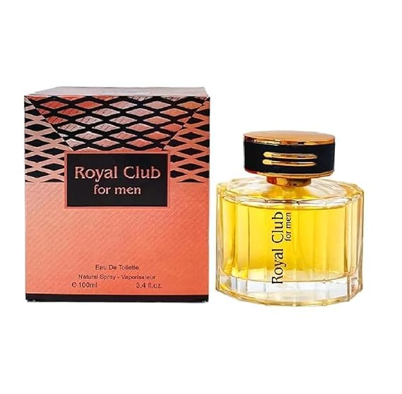 ROYAL CLUB FOR MEN, EAU DE TOILETTE Amber Woody fragrance for men. 3.4 Fl. Oz