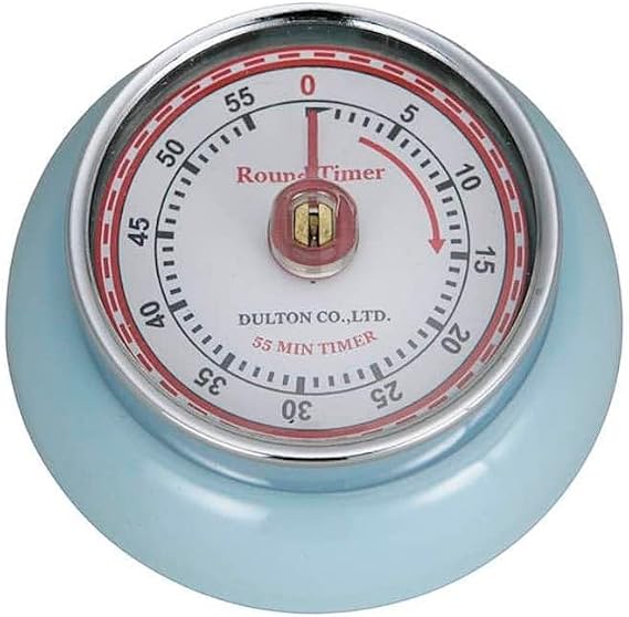 Dulton Kitchen Utensils Kitchen Timer, with Magnet, Saxe Blue, Height 1.2 x Diameter 2.8 inches (30 x 70 mm), Kitchen Timer with Magnet Sax 100-189SB