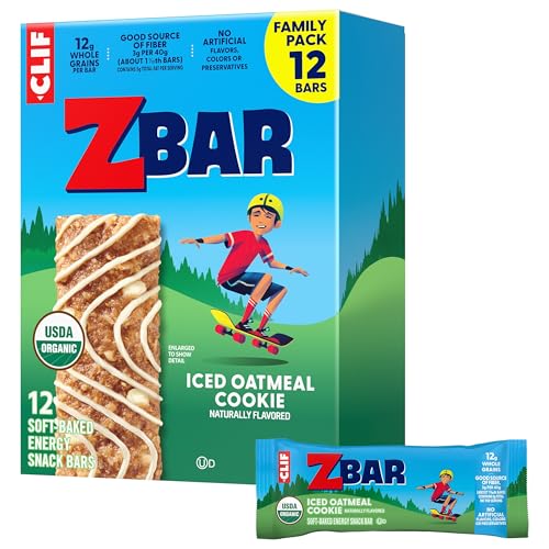 Zbar - Iced Oatmeal Cookie - Soft-Baked Energy Snack Bars - Non-GMO - 12g Whole Grains - USDA Organic Granola Bars - Snacks for Kids 12 Pack