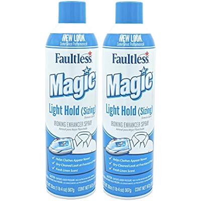MAGIC Sizing Light Body Starch No Flaking or Clogging! Light Ironing Starch 20oz Iron wrinkles from Clothes Pack of 2 Fresh Linen Scent Finishing Spray