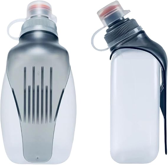 HECHZSO 8.8oz Running Water Bottle with Removable Clip for Vests and Belts