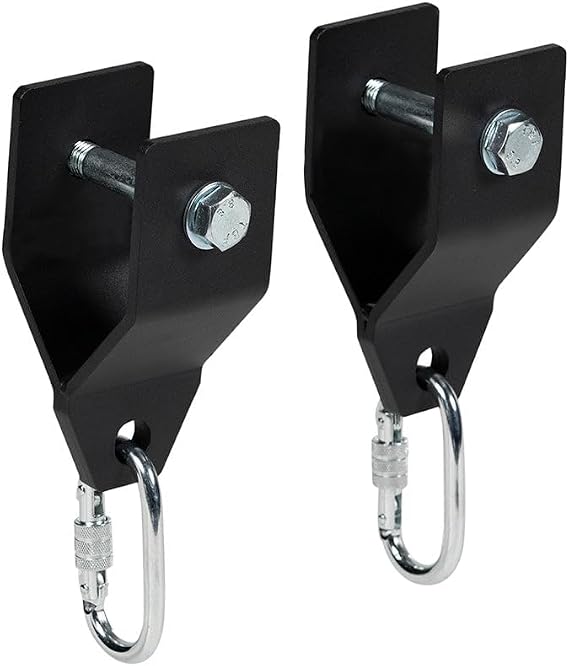 Titan Fitness X-3 Power Rack Shackles (Pair), 500 LB Capacity, Fits 3" x 3" Crossmembers, Grip Training Attachment, Includes Carabiners