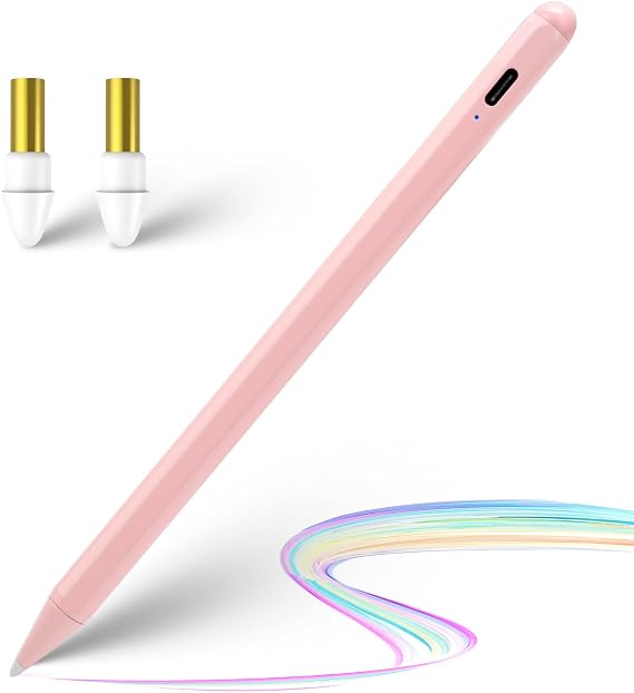 iPad Pencil Pink - Active Stylus Pen Compatible with 2018-2025 Apple iPad 6-11 Gen, iPad Pro 1112.9M4, iPad Air 345M2M3