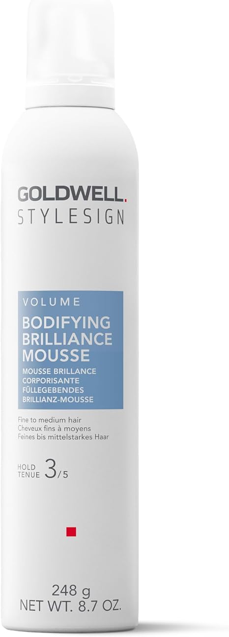 Goldwell StyleSign Bodifying Brilliance Mousse, For Fine to Medium Hair, Adds Volume & Color Brilliance, Humidity & Frizz Resistance up to 72h, Heat Protection up to 230°C, Vegan, 300ml