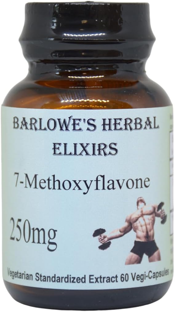 Barlowe's Herbal Elixirs 7-Methoxyflavone Extract | 250mg Per Capsule | Hormonal Balance & Vitality Support | 60 Vegan Capsules | Stearate-Free, Additive-Free, Bottled in Glass