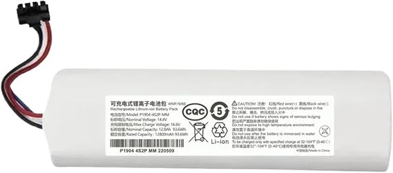 14.4V 5200mAh Replacement Battery, Compatible With Dreame 1T D9 F9 L10Pro L10Plus S10 Robot Vacuum Cleaner, Fits P2008-4S2P-MMBK P2150 Spare Pack(1PC-6500mAh)