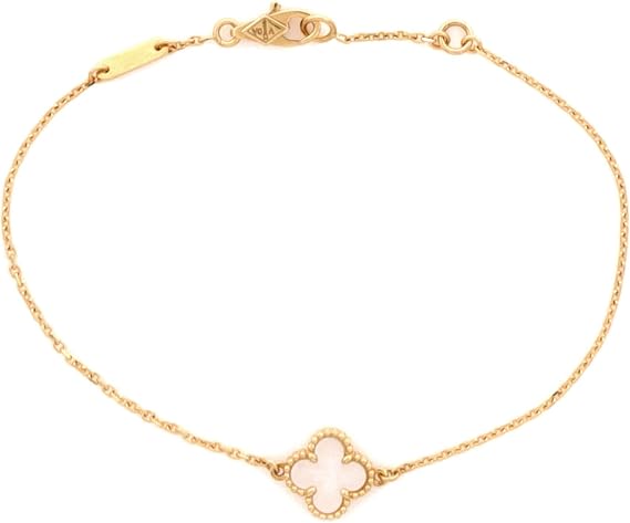 Pre-Loved Sweet Alhambra Bracelet 18K Yellow Gold and Mother of Pearl, Yellow Gold